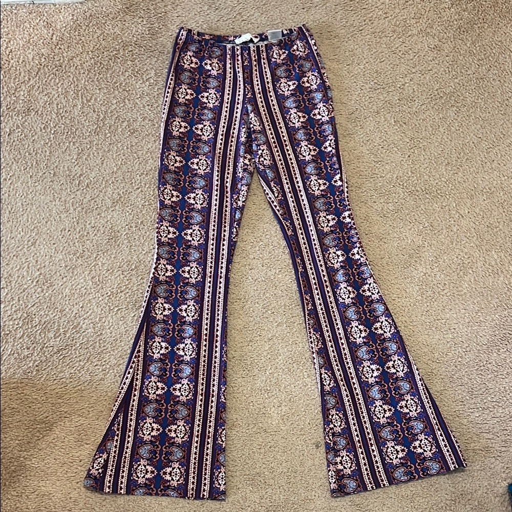Pink Republic Patterned Pants in Blue, Pink and Cream
